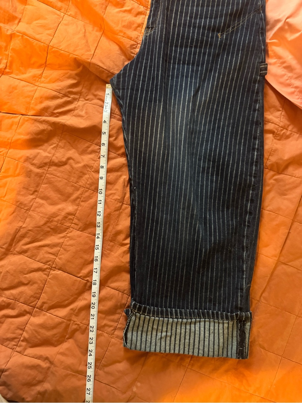 Pilcro Navy Pinstripe Cropped Jeans - Picture 7 of 9
